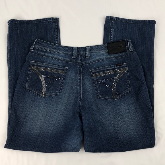 Seven7 Sequin Pocket Jeans, Size 18 - Picture 6 of 7